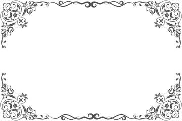 Simple and floral horizontal frame and border
