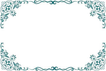 Simple and floral horizontal frame and border