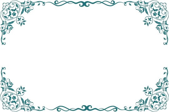 Simple and floral horizontal frame and border