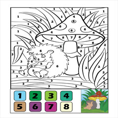 Color by numbers ice cream. Puzzle game for children education, colors for drawing and learning mathematics