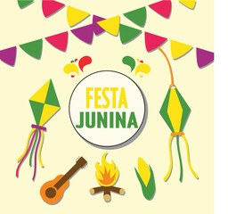 Festa Junina festival vector design flat isolated illustration