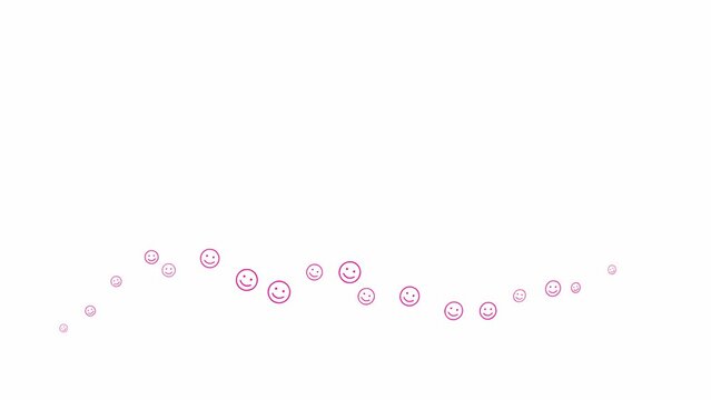 Animated pink symbol of exclamation mark. Looped video. Concept of warning, attention, information. Vector illustration isolated on a white background.