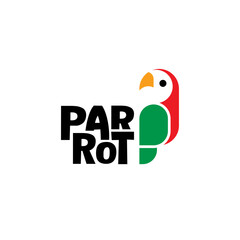 Cute caribbean parrot vector logo on white background © myjora