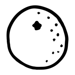 Orange fruit doodle style vector illustration isolated on white