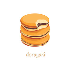 Dorayaki on a white background. Japanese cuisine.