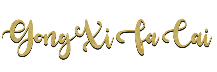 GONG XI FA CAI text calligraphy hand writen for lunar new year element design