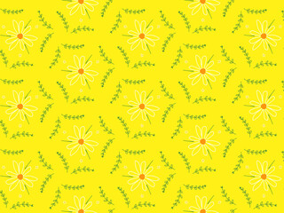 yellow flower wallpaper Seamless pattern.