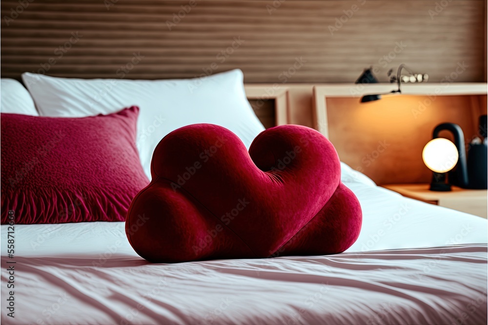 Aufkleber bed in bedroom generative ai generative ai generative ai