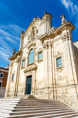 Fototapeta na wymiar Facade of the Chiesa di San Francesco d'Assisi church in Matera, Basilicata, Italy - Euope