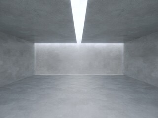 Empty  concrete space interior with sunlight and shadow, 3d rendering