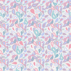 Repeating seamless Paisley Pattern vector abstract design, pastel colours