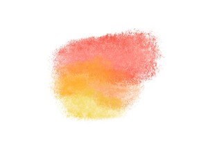 bright yellow-orange stain in a painterly style on a white background