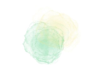 watercolor yellow-green stain on white background