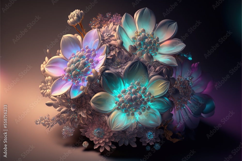 Aufkleber fractal background generative ai