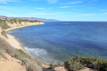 Fototapeta na wymiar Point Dume on the coast of Malibu, California