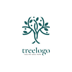 illustration of a tree for the cosmetic skin care logo in vector format on a white background.