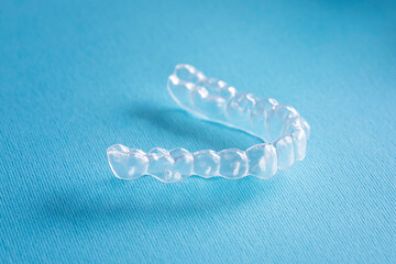 orthodontic treatment with invisible braces, orthodontic concept - 558721298