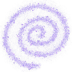 Fototapeta na wymiar Purple glitter hand-drawn spiral swirl