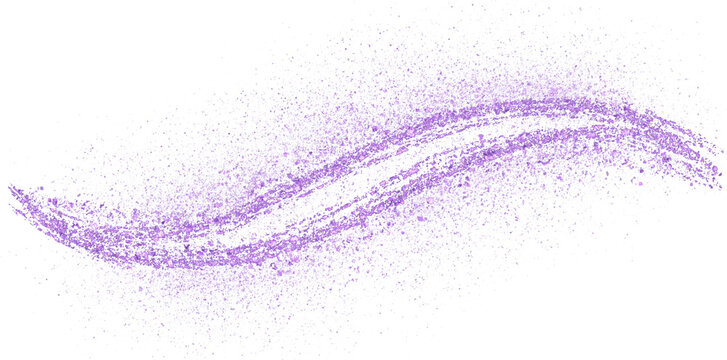 Purple glitter hand-drawn abstract curve
