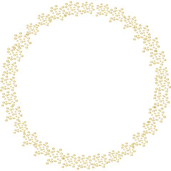 Gold Glitter Border Round Frame with small circles