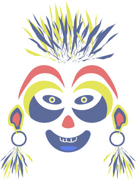 Funny Mask Illustration Design, design suitable for digital printing