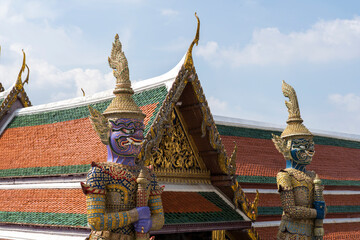 Fototapeta premium The Statues of guardians at the Grand Palace in Bangkok, Thailand