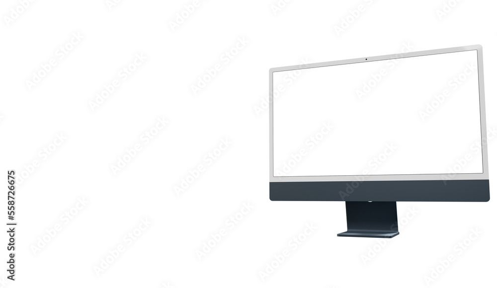 Poster modern computer monitor with blank screen