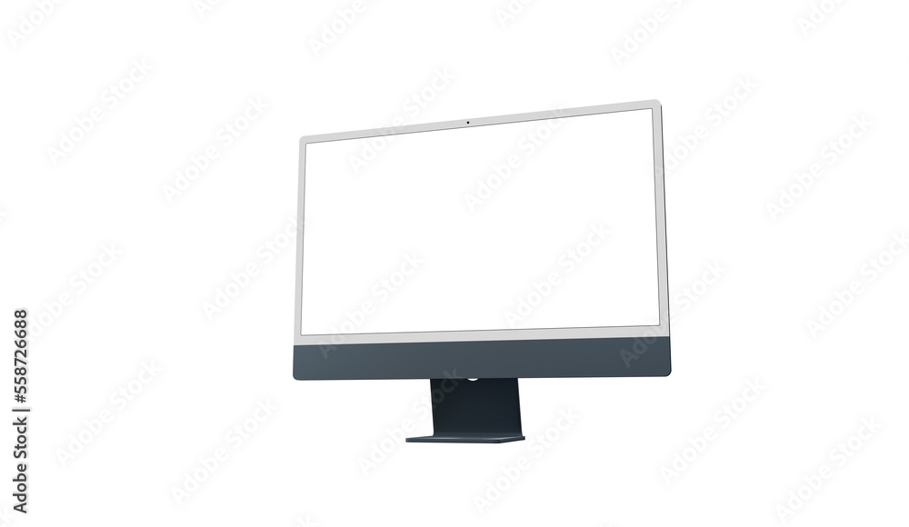Poster modern computer monitor with blank screen