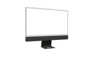 computer monitor with white blank screen