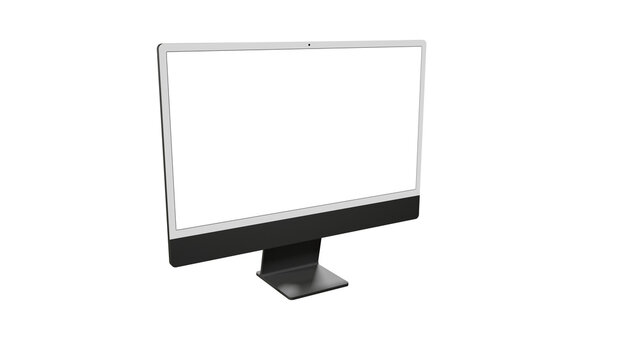 computer monitor with white blank screen