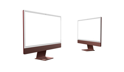 Desktop monitor screen with website presentation mockup isolated png