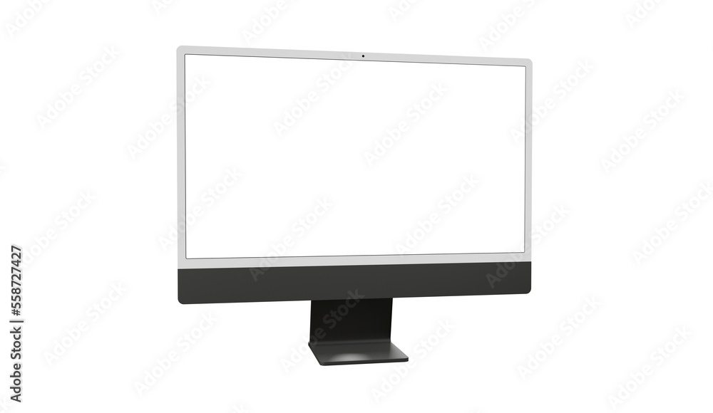 Aufkleber workspace blank screen desktop computer, mockup computer