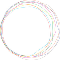 colorful vector illustartion of round brush painted banner frame