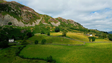 Amazing landscape of Lake District National Park from above - drone photography