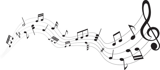 vector illustration of sheet music - musical notes melody	
