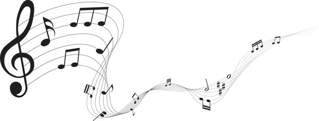 vector illustration of sheet music - musical notes melody	
