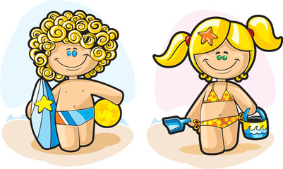 children on the beach