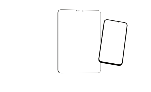 Realistic horizontal black tablet pc pad computer mockups
