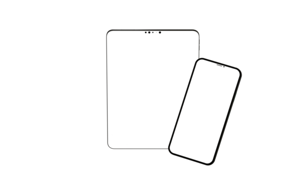 Realistic horizontal black tablet pc pad computer mockups