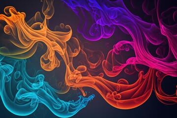 Colored Smoke Abstraction - Vibrant Vapor Flowing - Colorful Background