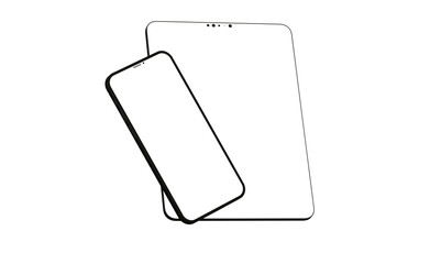 Modern black tablet computer isolated on white background. Tablet pc