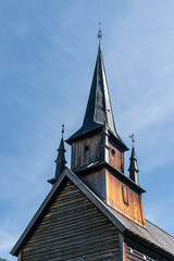 Stabkirche aus dem 12. Jahrhundert in Kaupanger, Norwegen