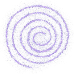 Purple glitter hand-drawn  spiral swirl