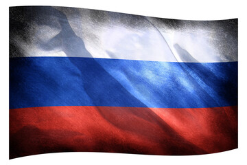 The flag of Russia as a wrinkled flag