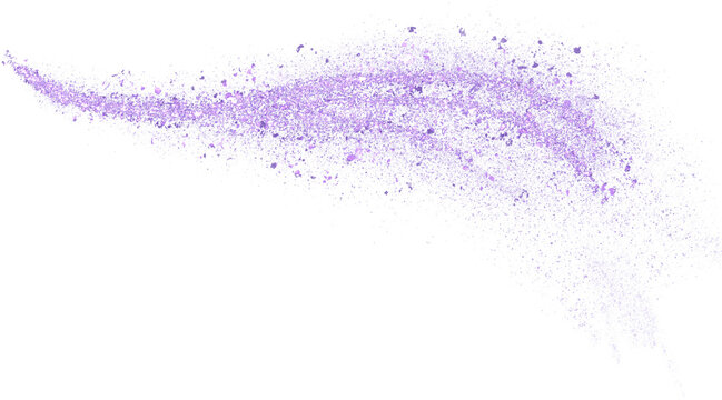 Purple glitter hand-drawn abstract curve line