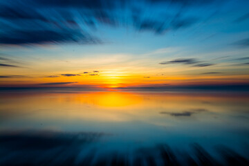 Sunset at Balatonakarattya from the beach of Balaton