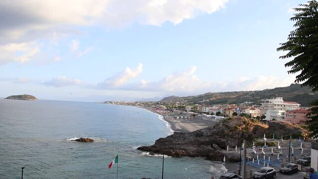view of the Tyrrhenian Sea in Calabria, southern Italy
