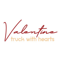 Obraz na płótnie Canvas Valentine truck with hearts SVG