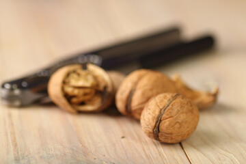 Fototapeta na wymiar walnuts on the table