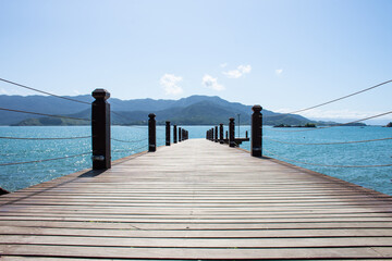 wooden pier on the sea, Ilhabela 